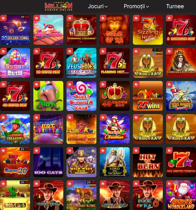 Cele mai populare jocuri la Million Casino online